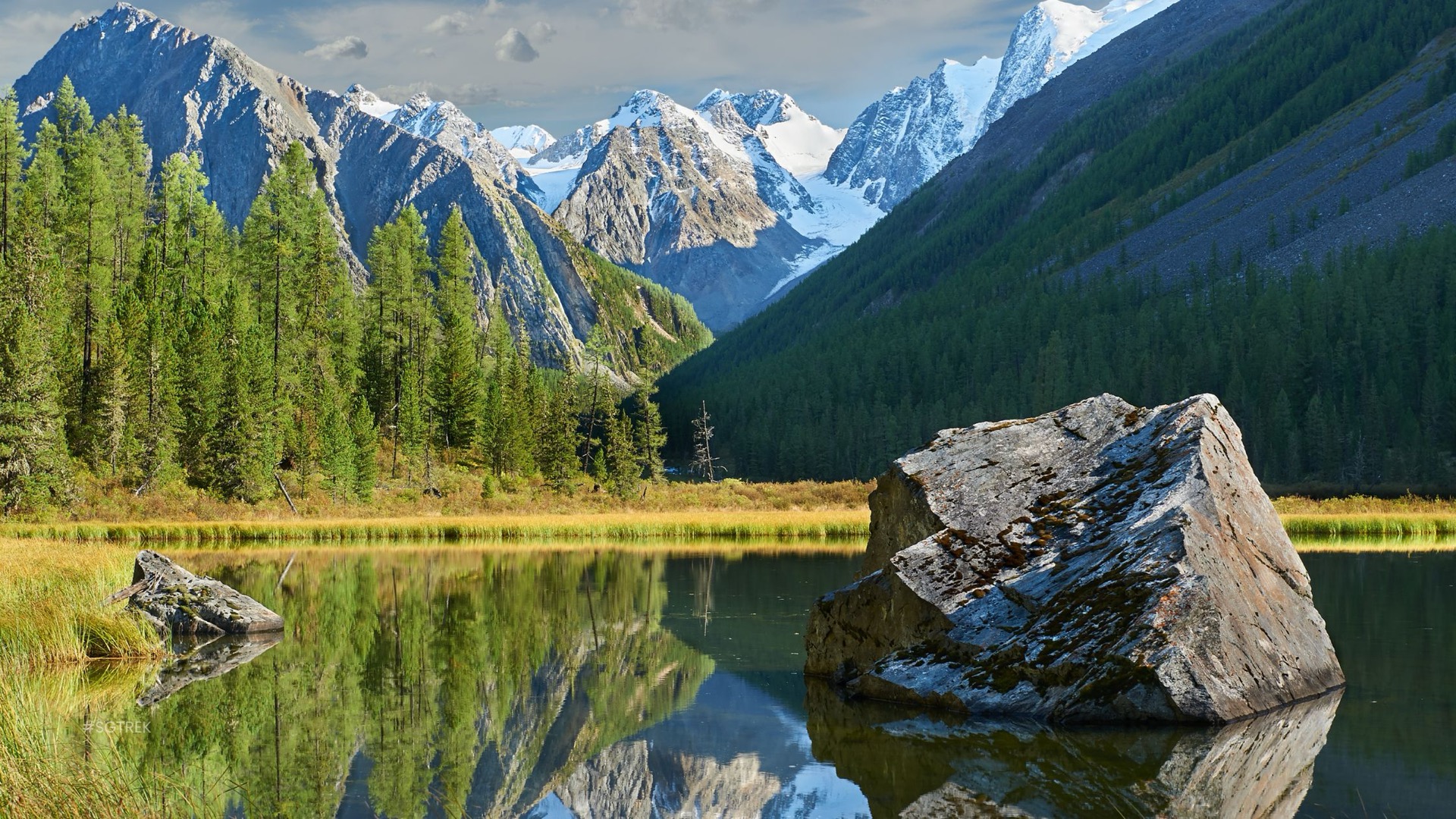 Mountain lake in Mongolia