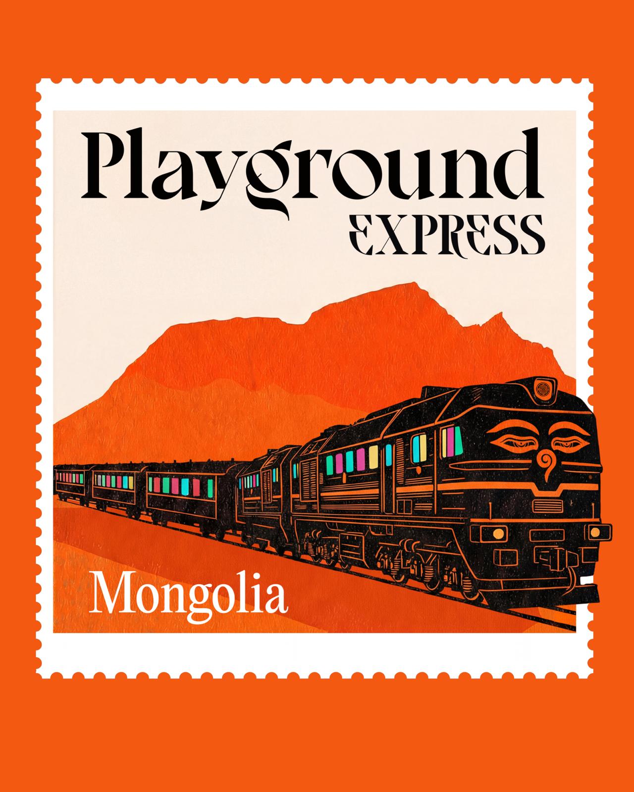 Playground Express Mongolia train artwork